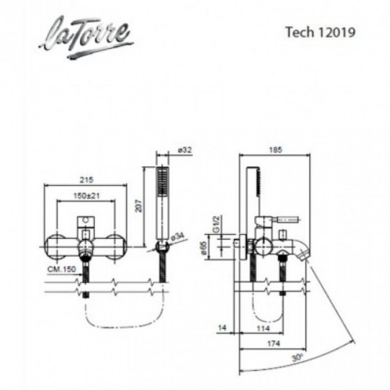 Μπαταρία Λουτρού LaTorre New Tech με Tηλέφωνο Anticalcare, Επίτοιχο Στήριγμα Τηλεφώνου και Άθραυστο Σπιράλ 1,5m 12019-221 Bronze Μπαταρία Λουτρού LaTorre New Tech με Tηλέφωνο Anticalcare, Επίτοιχο Στήριγμα Τηλεφώνου και Άθραυστο Σπιράλ 1,5m 12019-221 Bronze